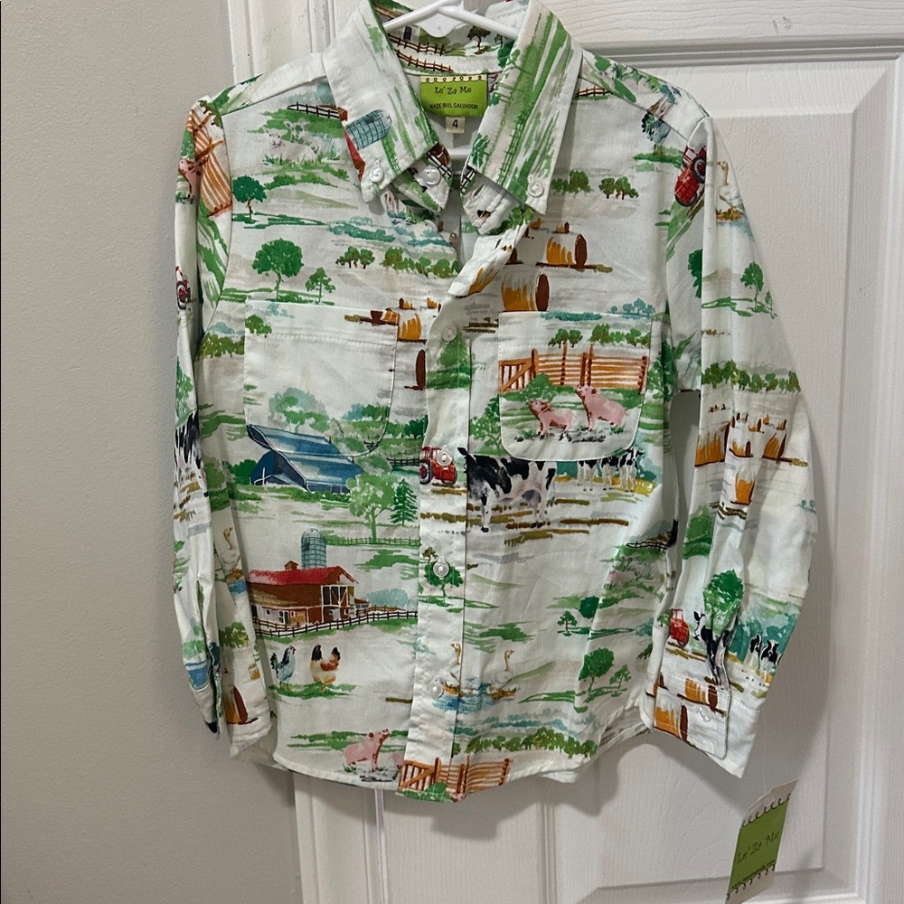 NWT Le’ Za Me Button Up Farm Shirt